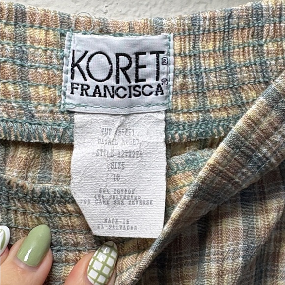 VINTAGE Koret Francisca Plaid Checkered Gingham High Waist Pants size 10 - Picture 2 of 5